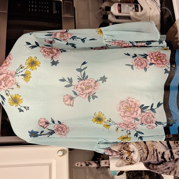 q Lane Bryant Floral Top Worn Open Size 18/20 - Picture 2 of 4